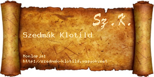 Szedmák Klotild névjegykártya